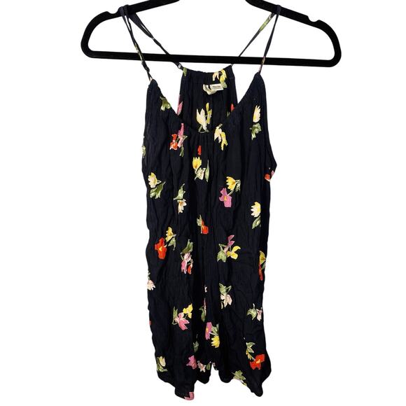 Billabong, Size XS, Navy Blue Floral Crinkle Rayon Gauze Shorts Romper - Picture 1 of 6